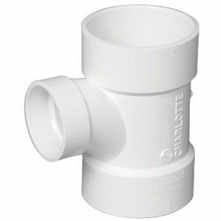 GENOVA PRODUCTS Canplas 192128L Sanitary Pipe Tee, 2 x 1-1/2 x 1-1/2 in, Hub, PVC, White PVC 00401  0600HA